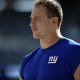 Sep 30, 2018; East Rutherford, NJ, USA; New York Giants offensive tackle Nate Solder on the field before facing the New Orleans Saints at MetLife Stadium.